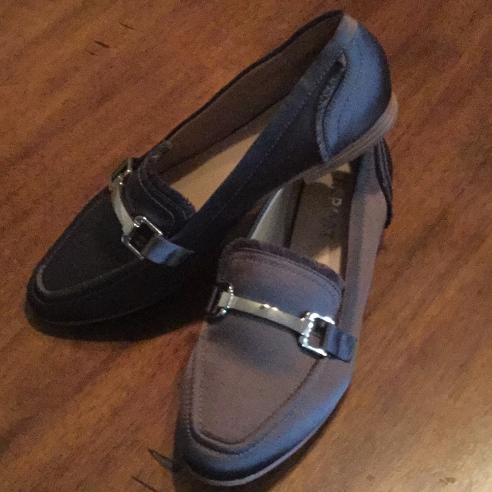 Report Footwear Zina Satin Loafer in Dark Grey